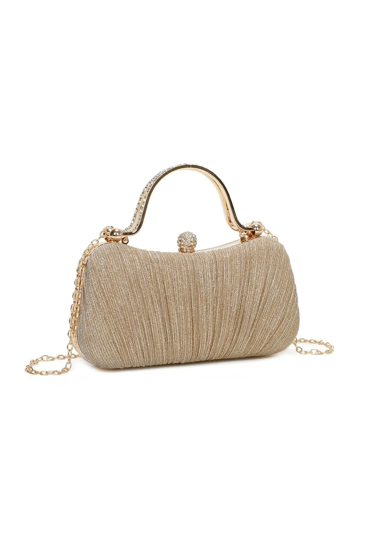 Sparkle Clutch Diamante Handle in Gold