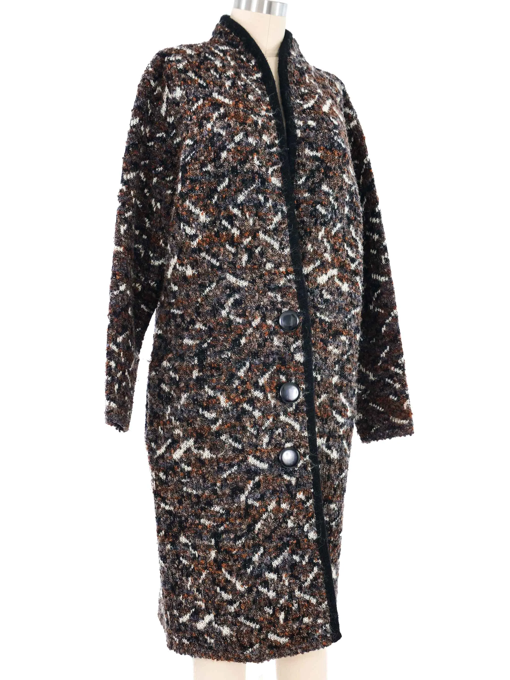 Speckled Stripe Knit Maxi Cardigan