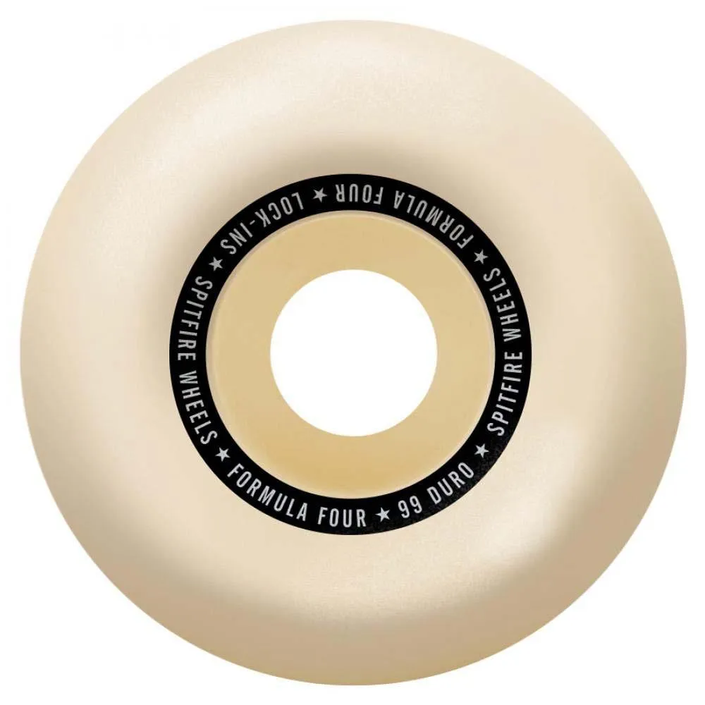 Spitfire Formula Four Skateboard Wheels Lock Ins 99DU Natural 53mm