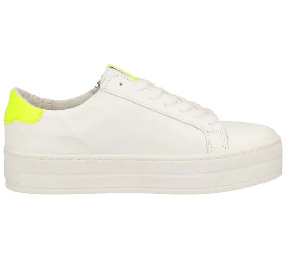 SPM sneakers da donna in vera pelle con plateau e plantare estraibile 24119434-34-13496 bianco/giallo