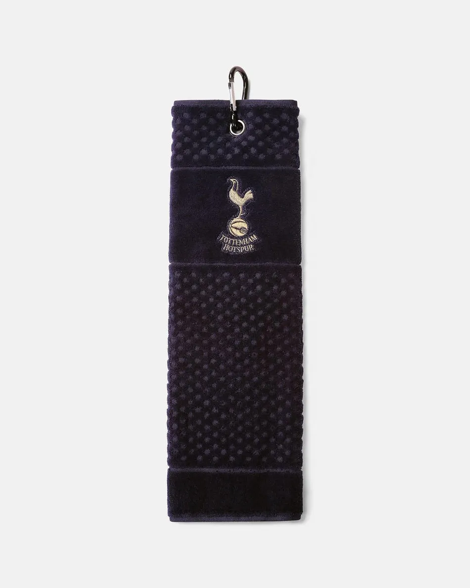 Spurs Crest Navy and Gold Golf Towel