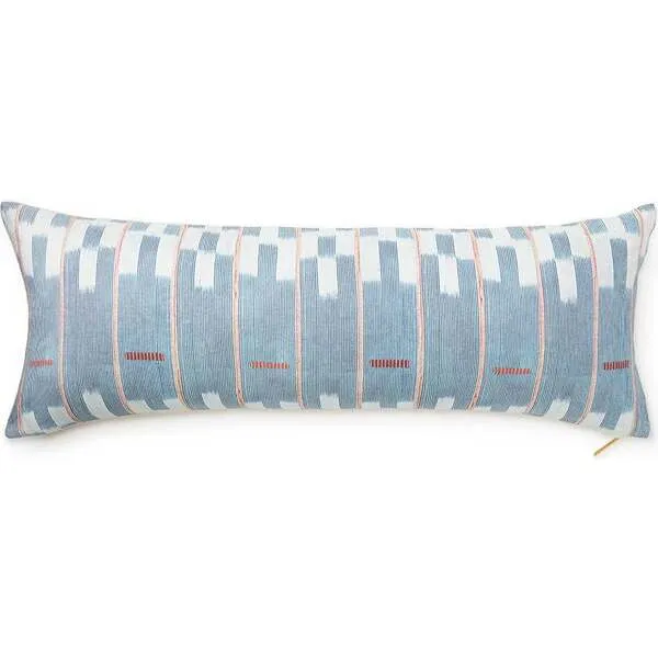 St. Frank Chambray Lattice Lumbar Pillow, Blue
