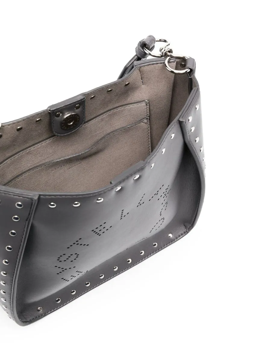 Stella Logo Studded Shoulder Bag in Slate
