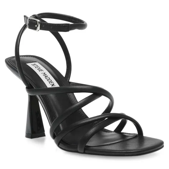 Steve Madden W At-Last Black Soft PU Sandals