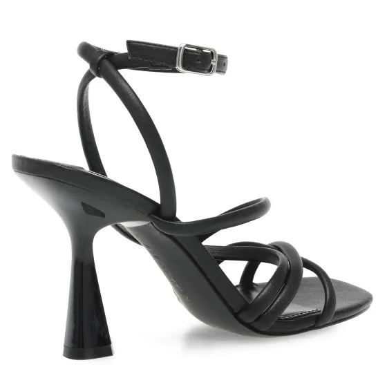 Steve Madden W At-Last Black Soft PU Sandals