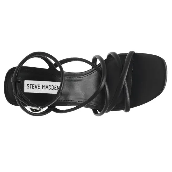 Steve Madden W At-Last Black Soft PU Sandals