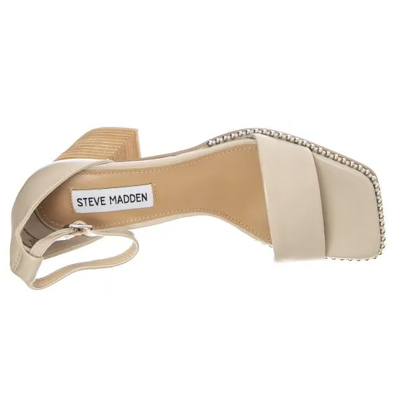 Steve Madden Womens Aviation Bone Leath Sandals
