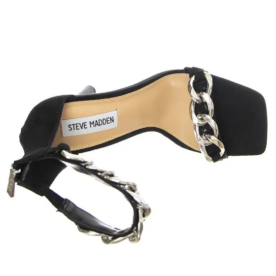 Steve Madden Womens Joisted Black Sued Sandals