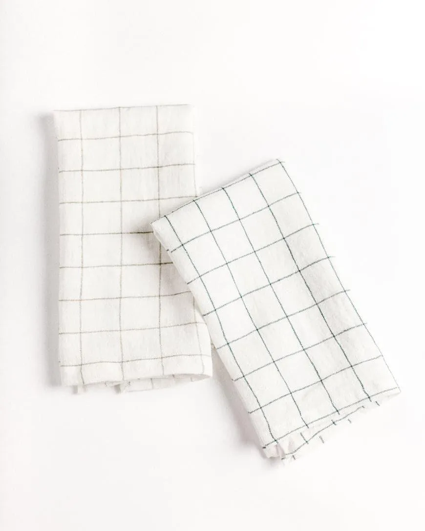 Stone Washed Linen Hemmed Dinner Napkins