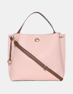 Stride Contrast Strap Textured Tote Bag