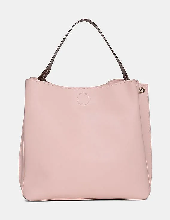 Stride Contrast Strap Textured Tote Bag