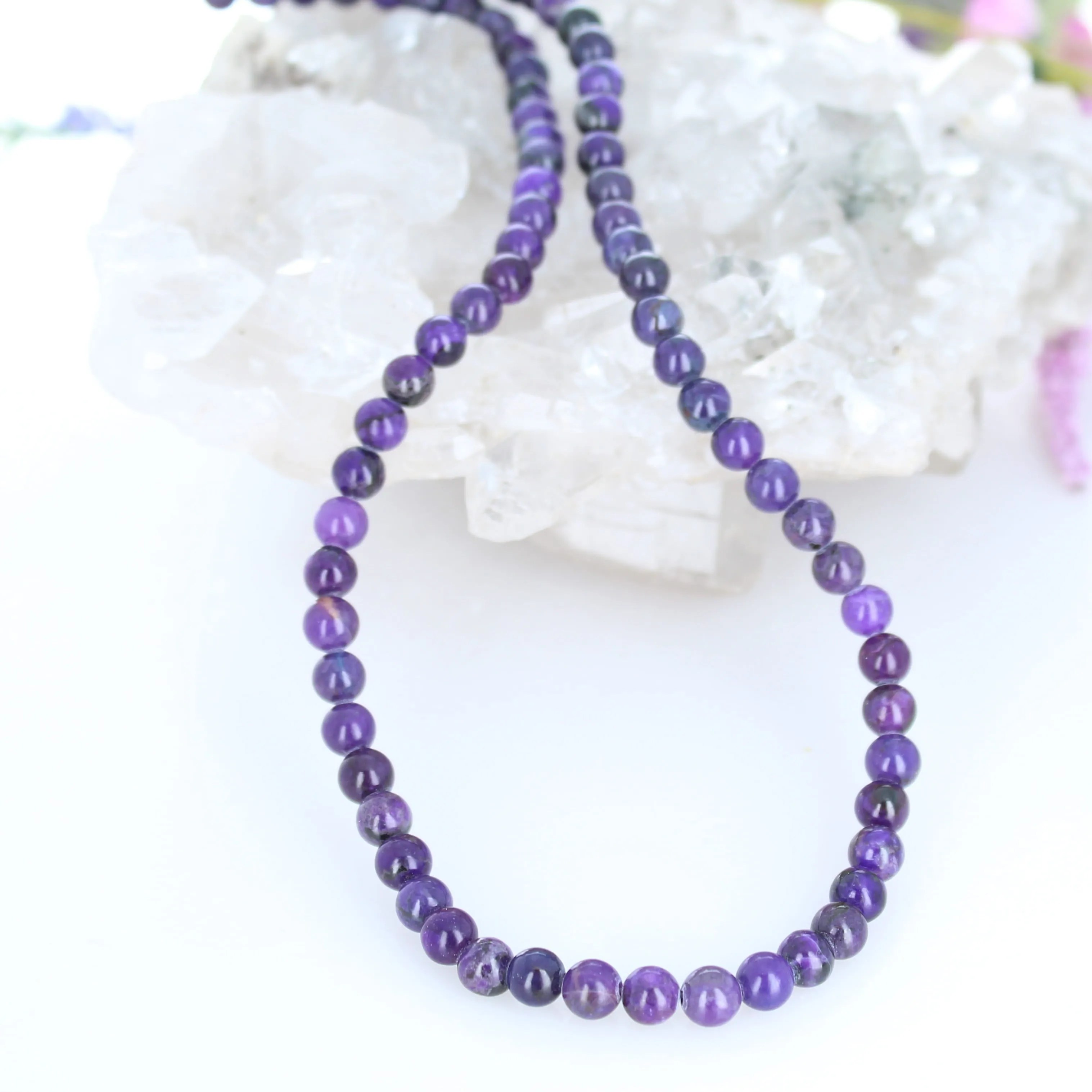 Stunning Genuine African Purple Sugilite Round Beads 6mm 16