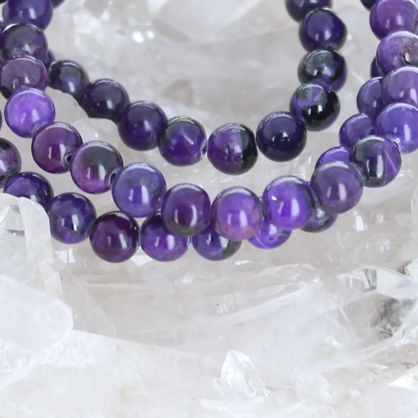 Stunning Genuine African Purple Sugilite Round Beads 6mm 16