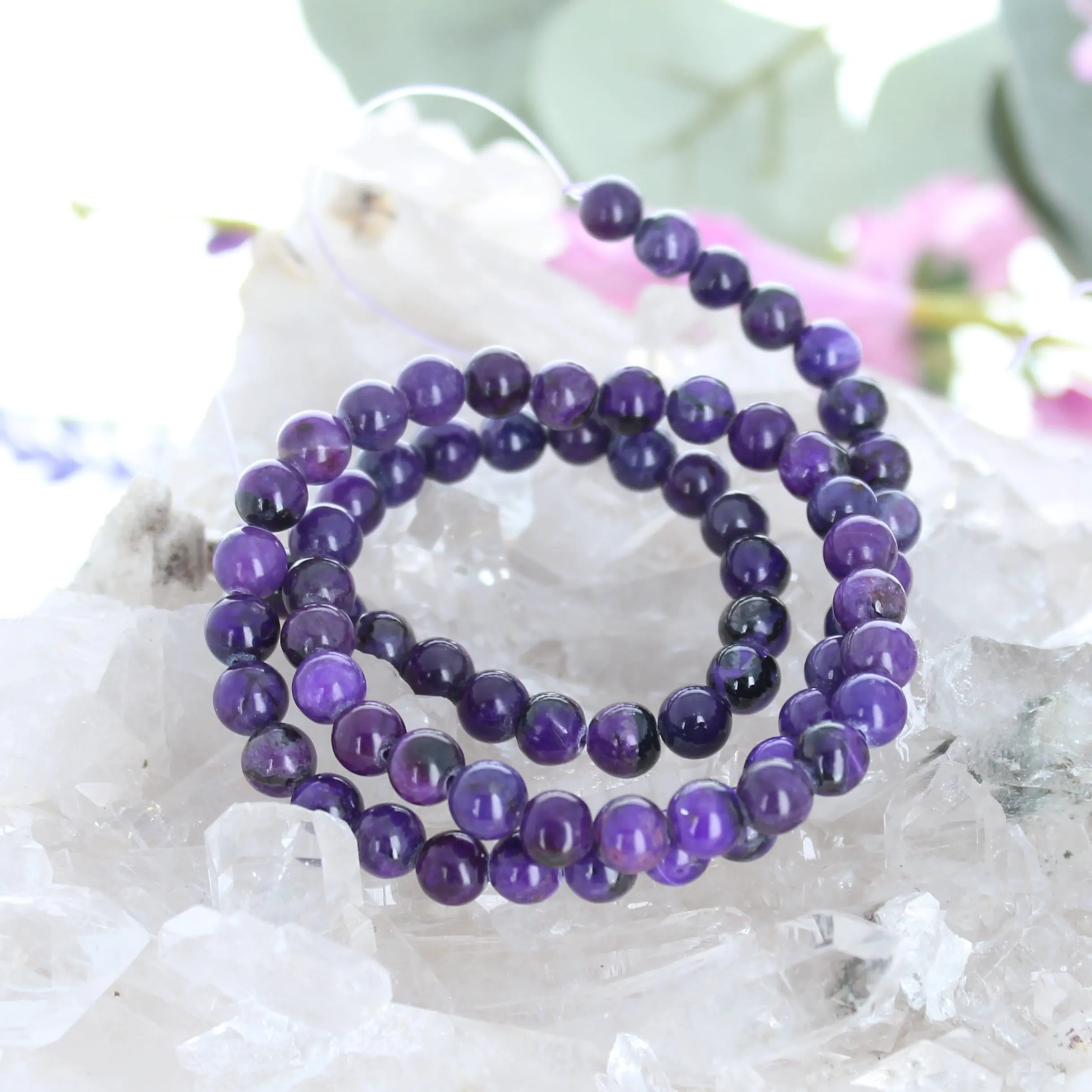 Stunning Genuine African Purple Sugilite Round Beads 6mm 16