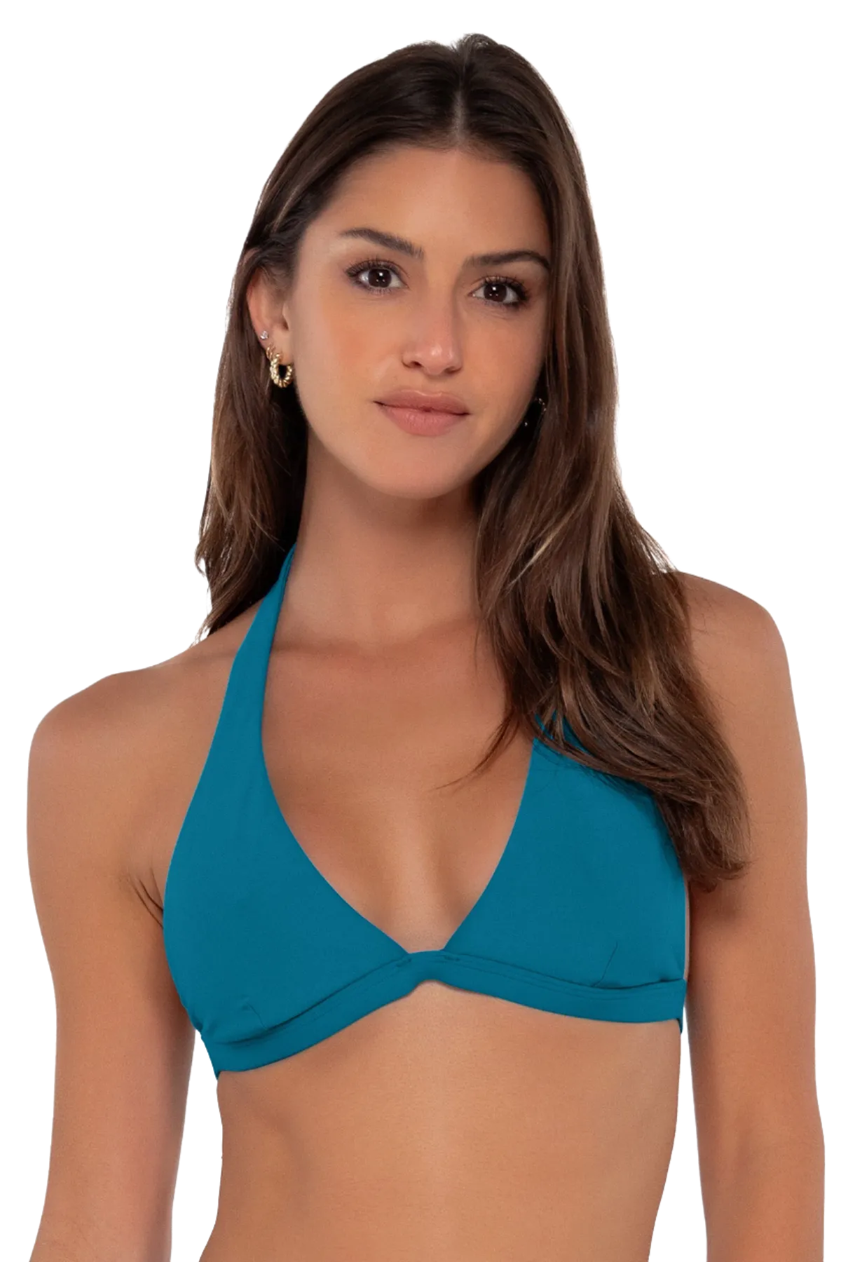 Sunsets Faith Halter Bikini Top - Avalon Teal