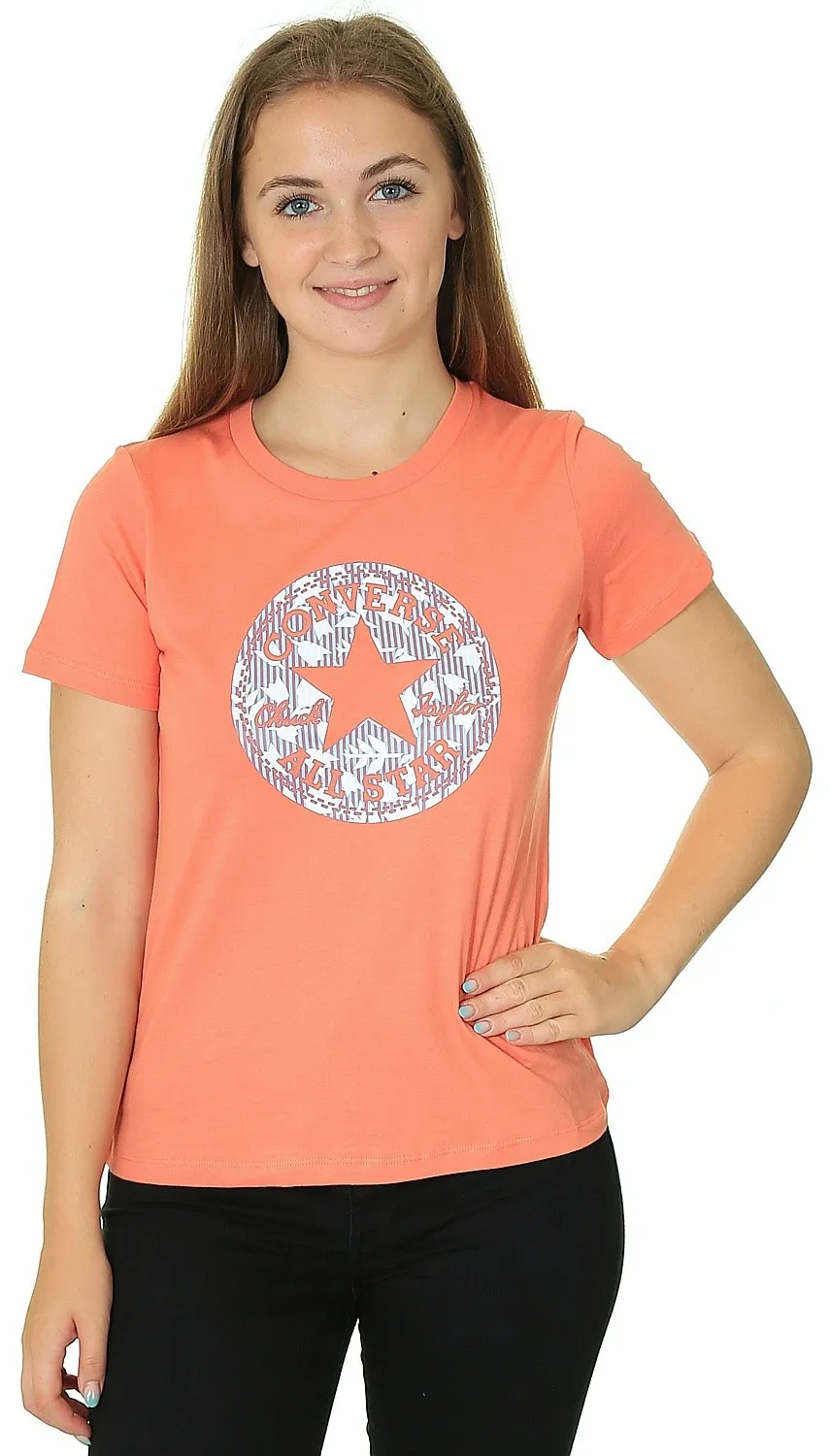 T-Shirt Converse Chuck Taylor All Star Patch/10022560 - A08/Bright Madder - women´s