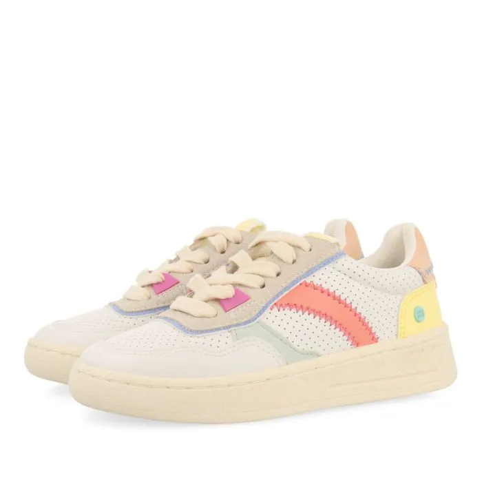 Tabai girls white sneakers withastel touches