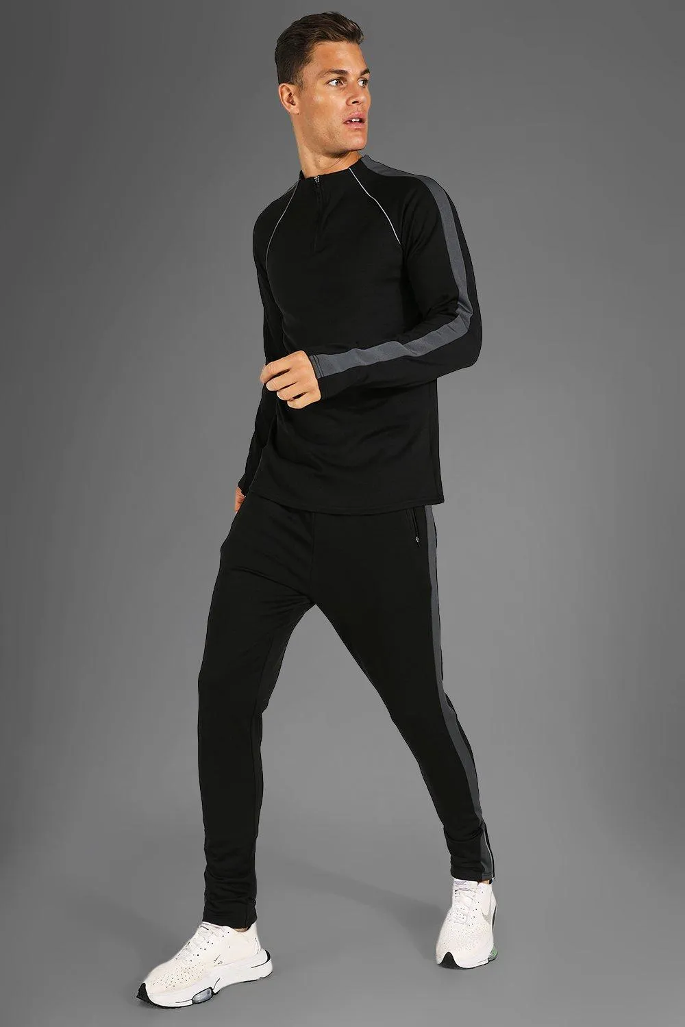 Tall Man Active Gym Performance Tracksuit | boohooMAN UK