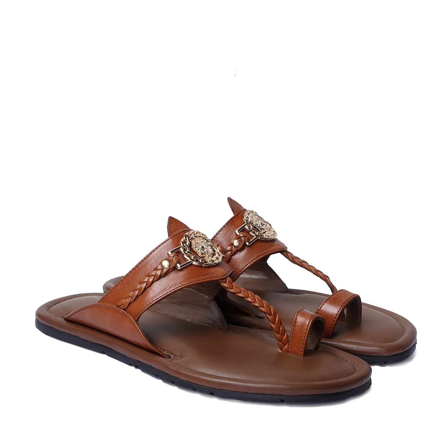 Tan Kolhapuri Slipper
