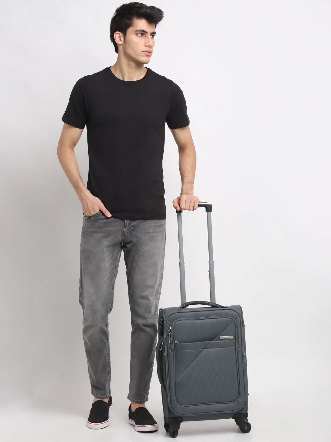 Teakwood Small Trolley Bag - Grey