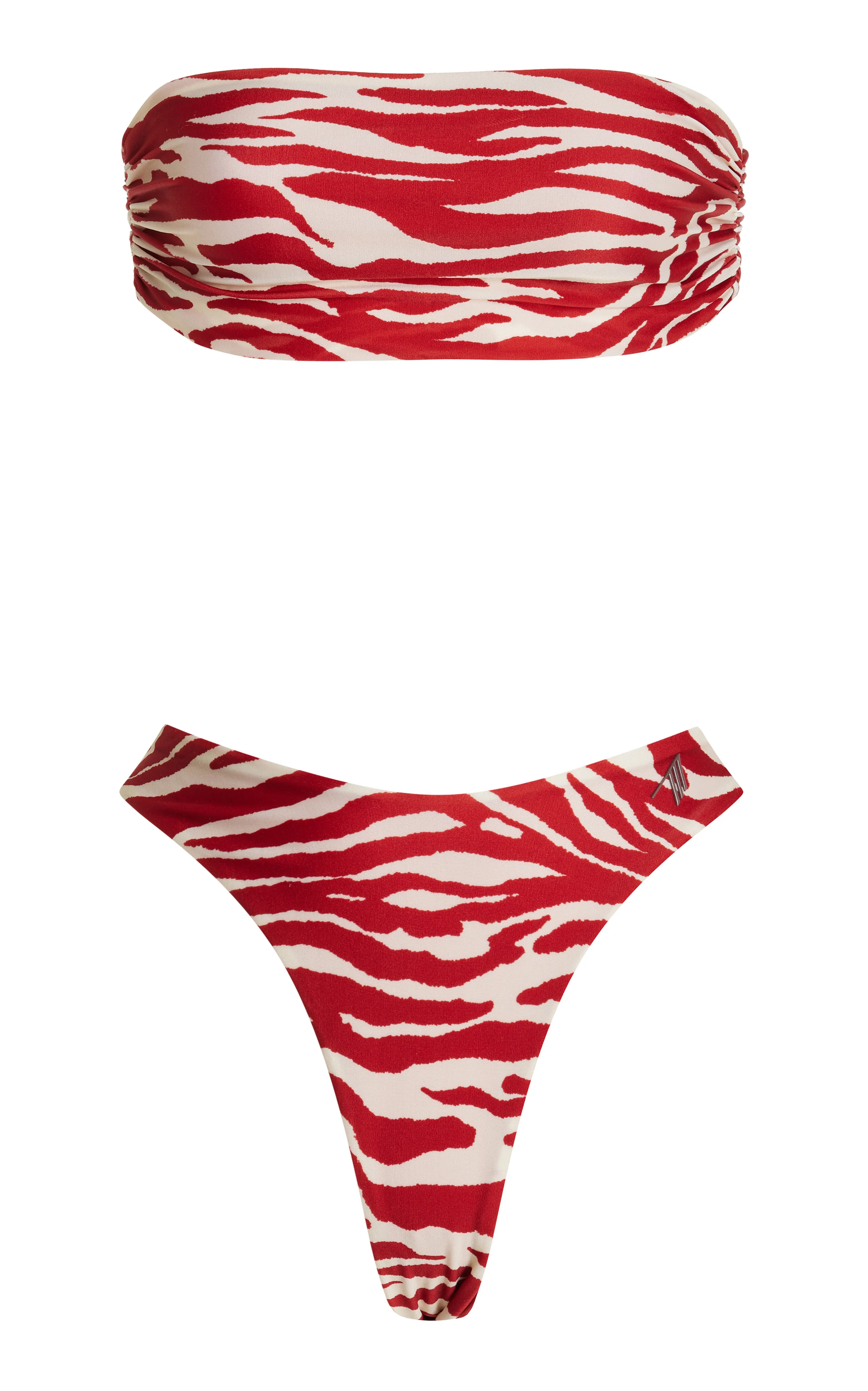 The Attico Printed Bandeau Bikini Set