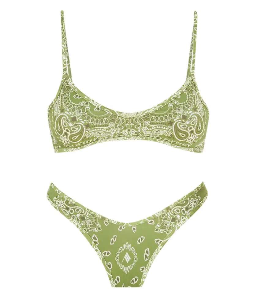 THE ATTICOMILITARY GREEN AND WHITE BIKINI