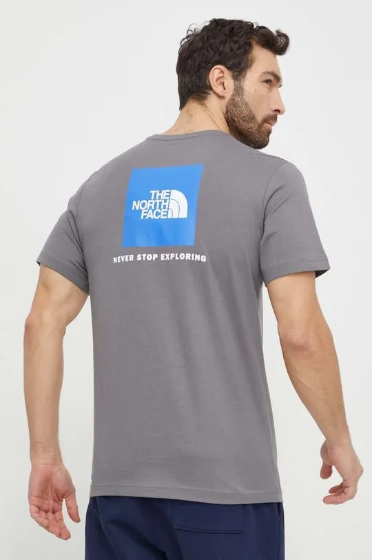 The North Face cotton t-shirt M S/S Redbox Tee men’s gray color NF0A87NP0UZ1