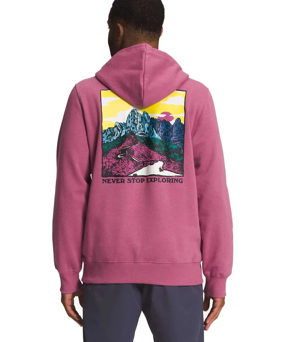 The North Face Men’s Graphic Injection Hoodie – Red Violet/Yellowtail