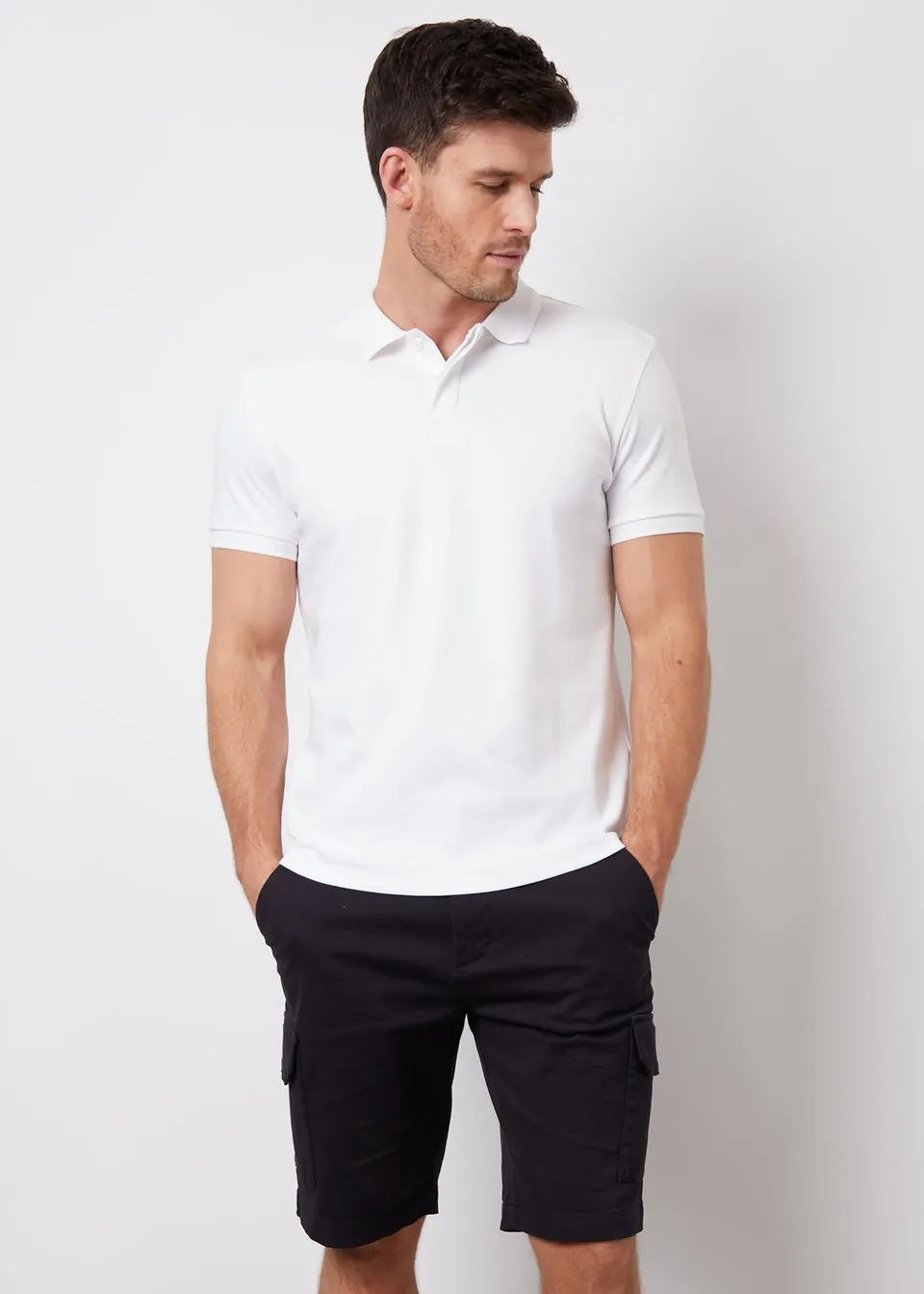 Threadbare White Chetta Cotton Polo Shirt