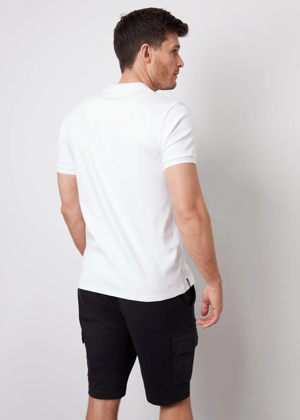 Threadbare White Chetta Cotton Polo Shirt