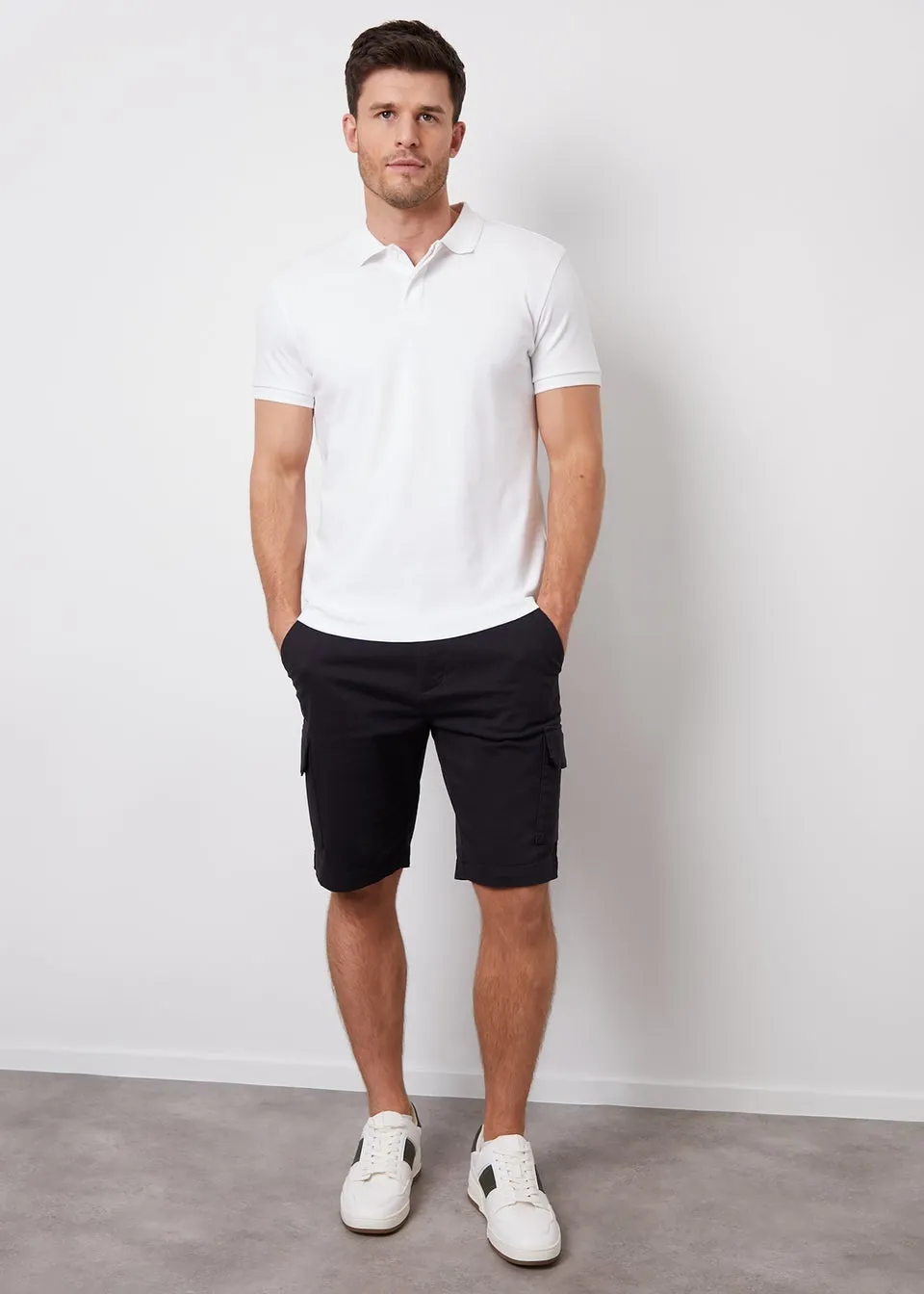 Threadbare White Chetta Cotton Polo Shirt