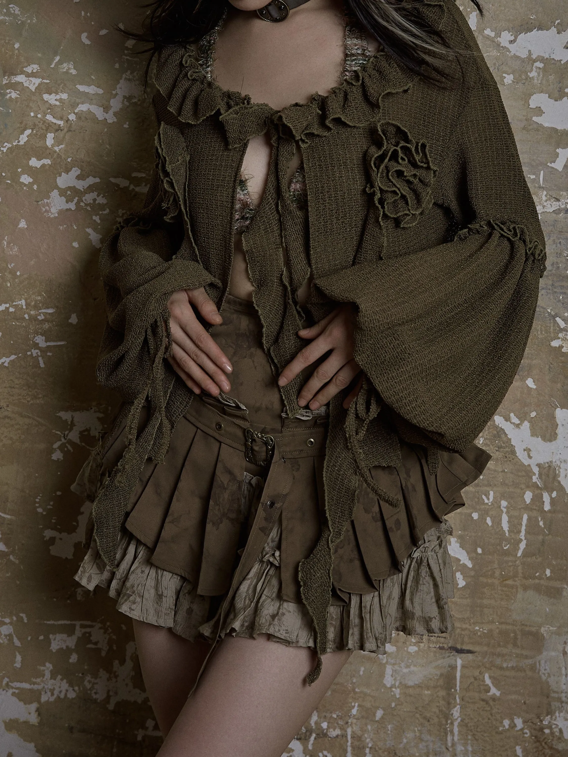 Three-dimensional Floral Loose Cardigan