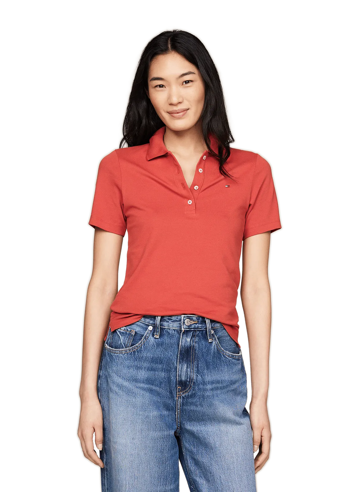 Tommy hilfiger  Fitted cotton polo - Red