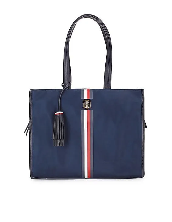 Tommy Hilfiger Women Navy Brand Stripe Lucy Tote Bag