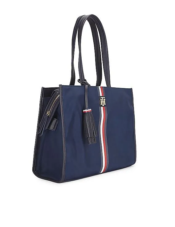 Tommy Hilfiger Women Navy Brand Stripe Lucy Tote Bag