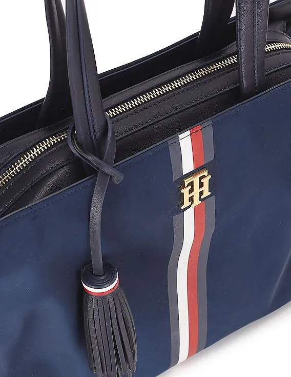 Tommy Hilfiger Women Navy Brand Stripe Lucy Tote Bag