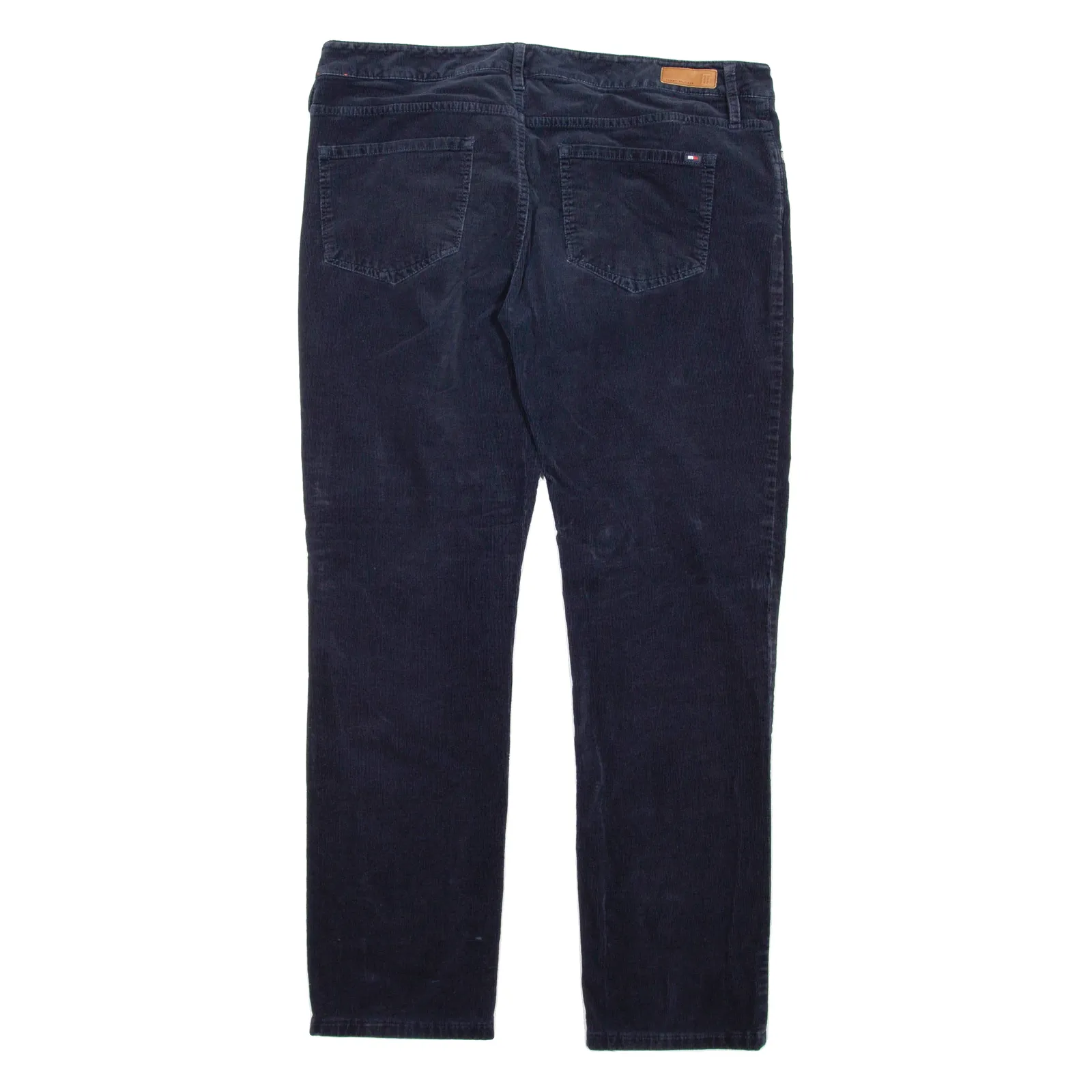 TOMMY HILFIGER Womens Corduroy Trousers Blue Regular Tapered W34 L30