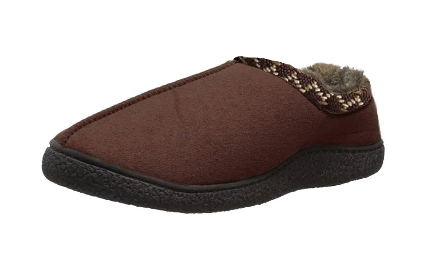 Totes ISOTONER Men's Microsuede Slip-On Slipper (X-Large - 11-12, Black)  