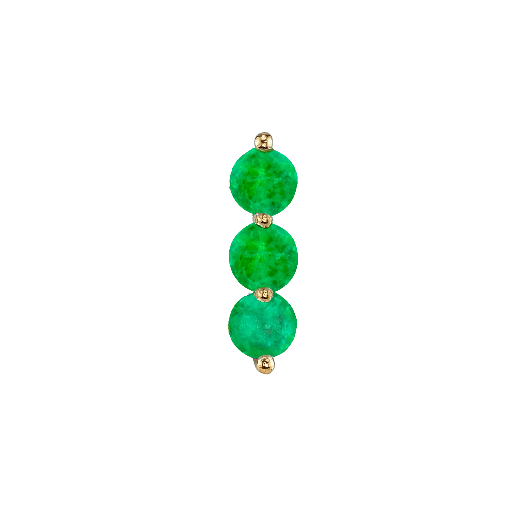 Triple Stud - Emerald / 14k Yellow Gold