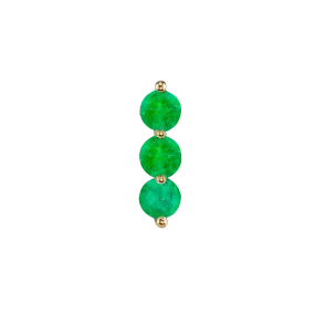 Triple Stud - Emerald / 14k Yellow Gold