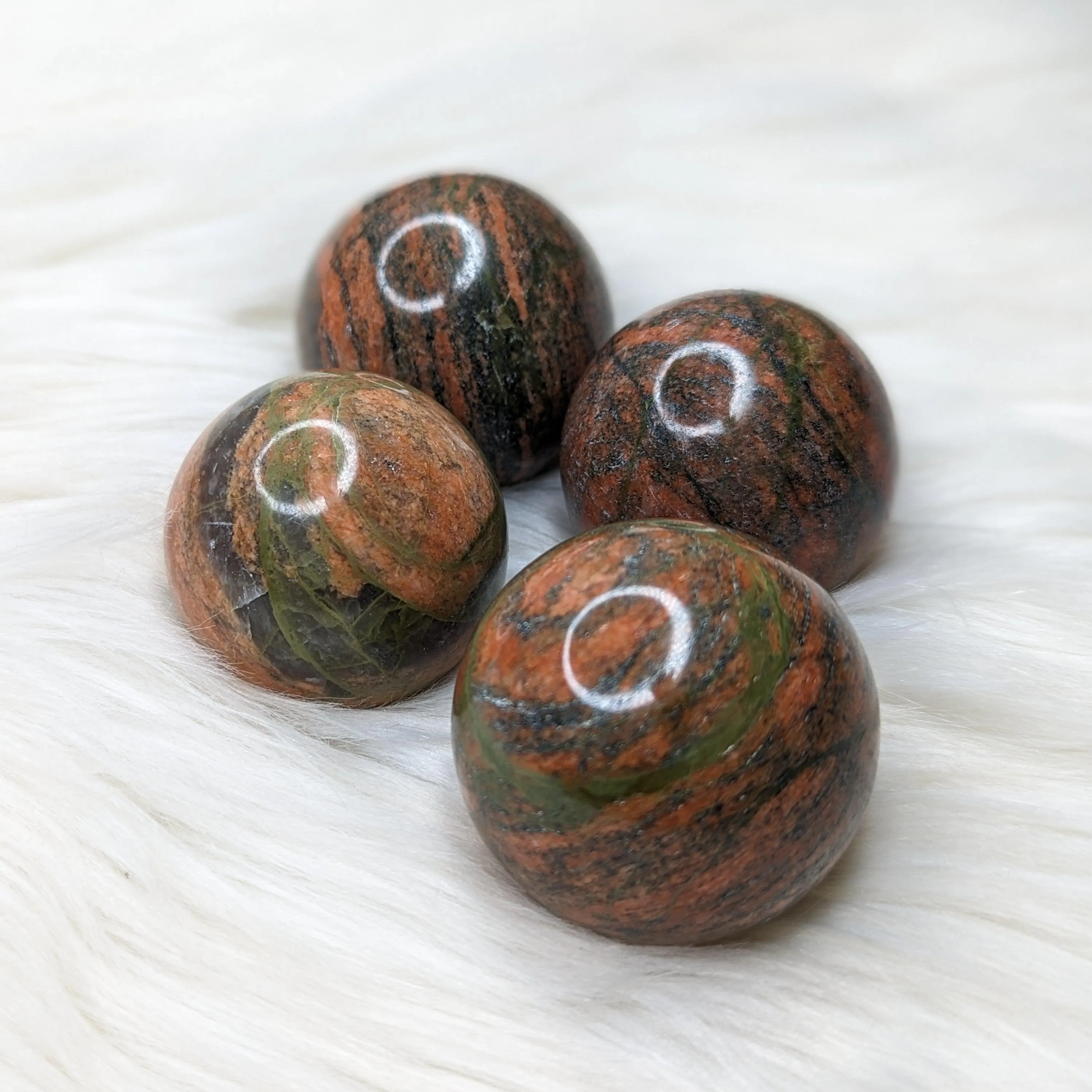 Unakite Sphere Carving~ Uplifting Vibrations of Green and Pink~