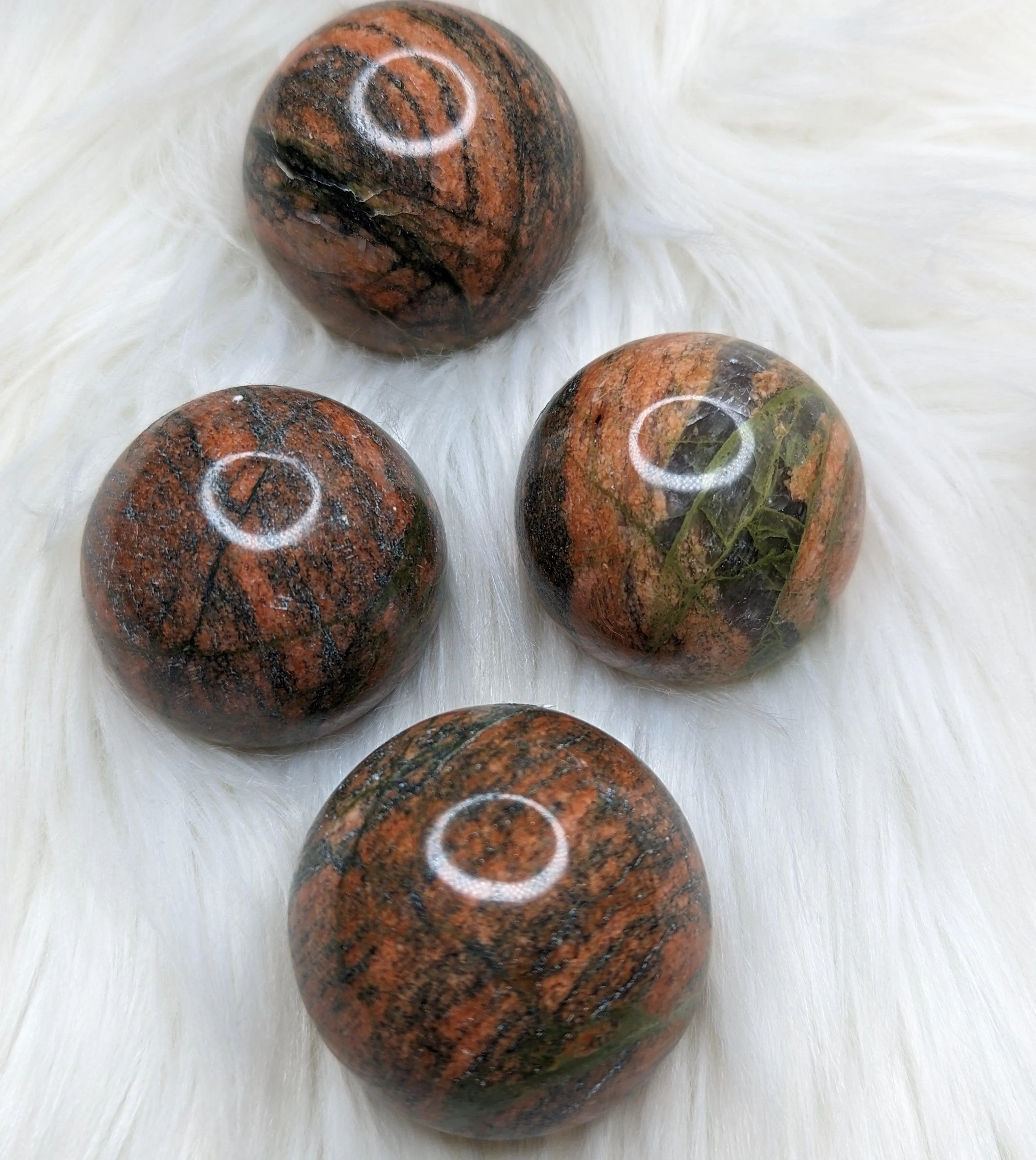 Unakite Sphere Carving~ Uplifting Vibrations of Green and Pink~