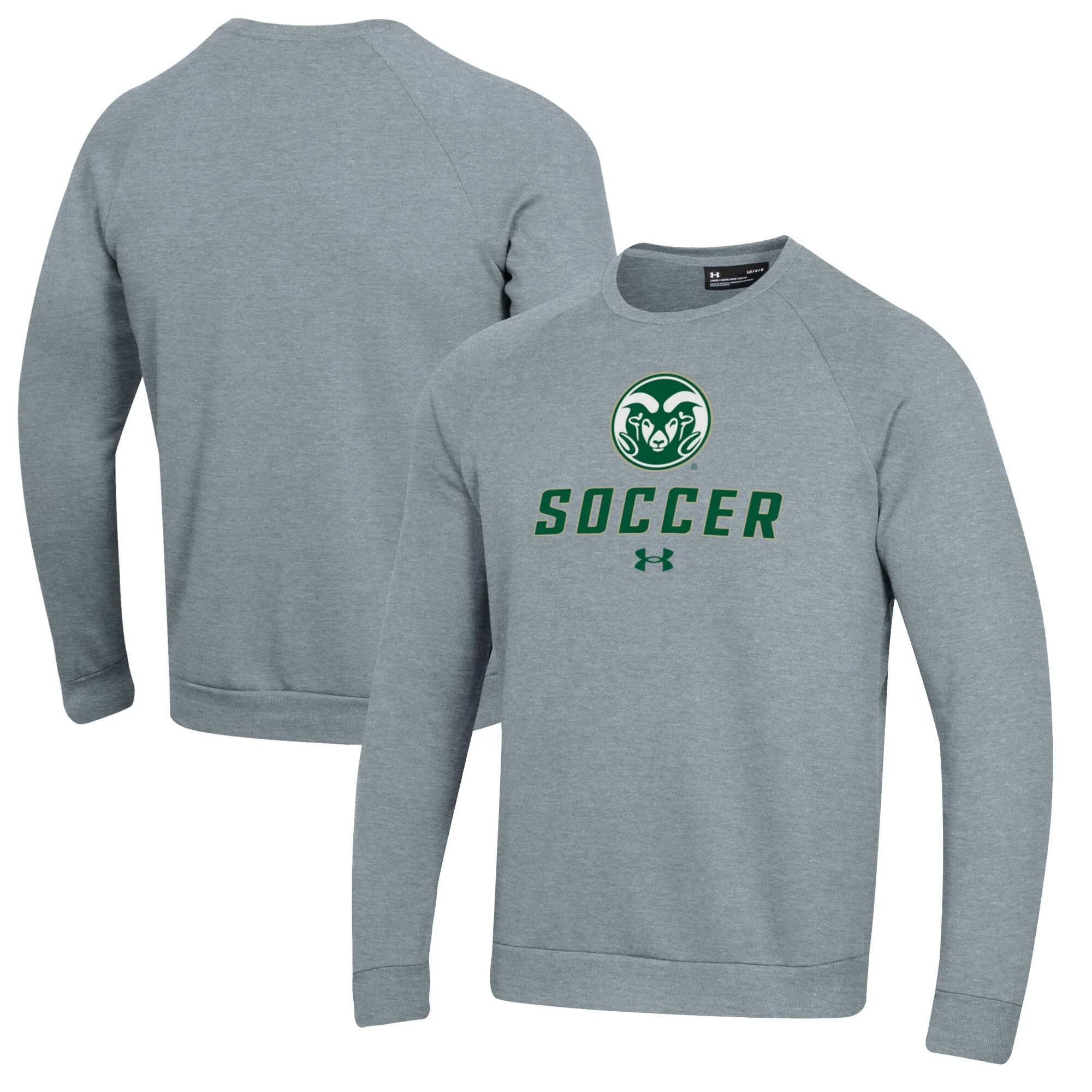 Under Armour Colorado State Rams Gray Soccer Rival Fleece Raglan Pullover Sweatshirt