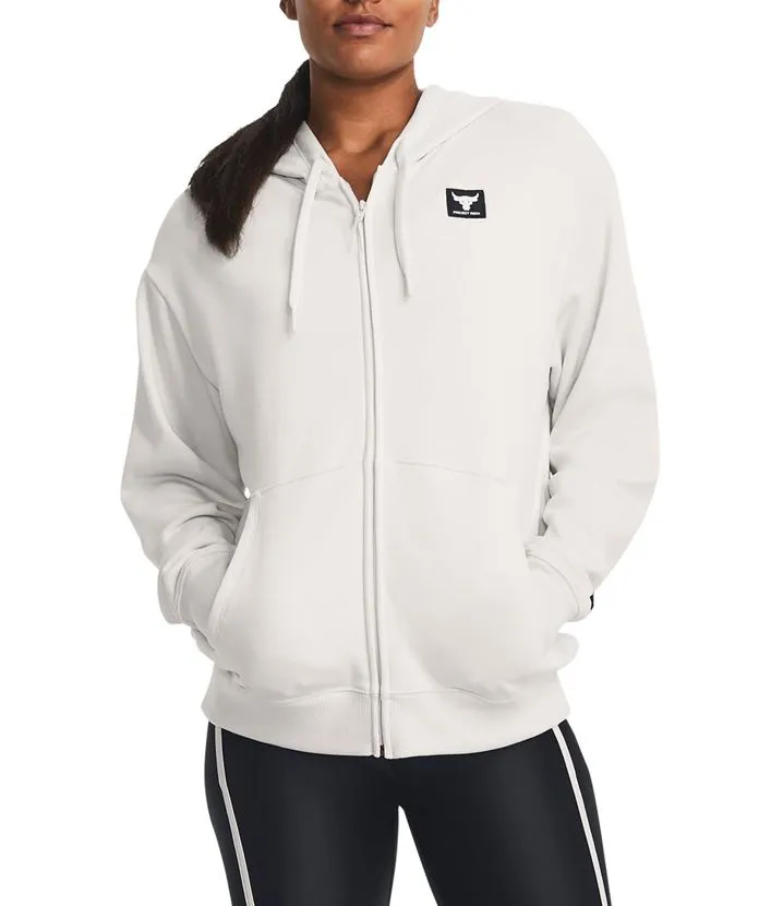 Under Armour Womens Project Rock Terry Fleece Zip-Up Hoodie