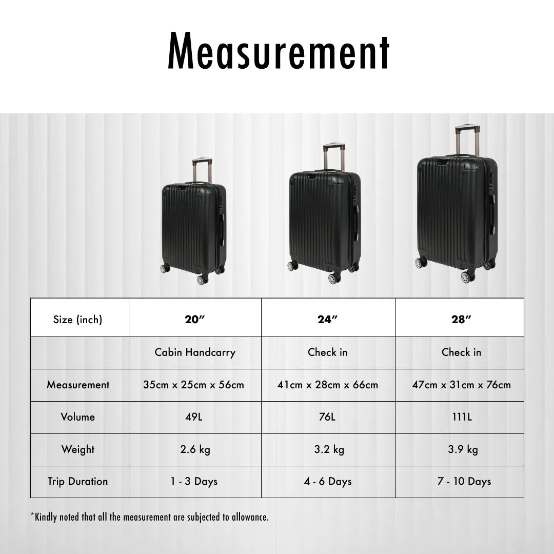 URBANlite VERTEZ  20 / 24 / 28 360° 8-Wheel Spinner | TSA Lock I Expandable |Corner Guard Hard Case Luggage