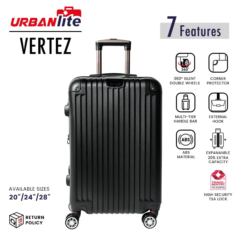 URBANlite VERTEZ  20 / 24 / 28 360° 8-Wheel Spinner | TSA Lock I Expandable |Corner Guard Hard Case Luggage