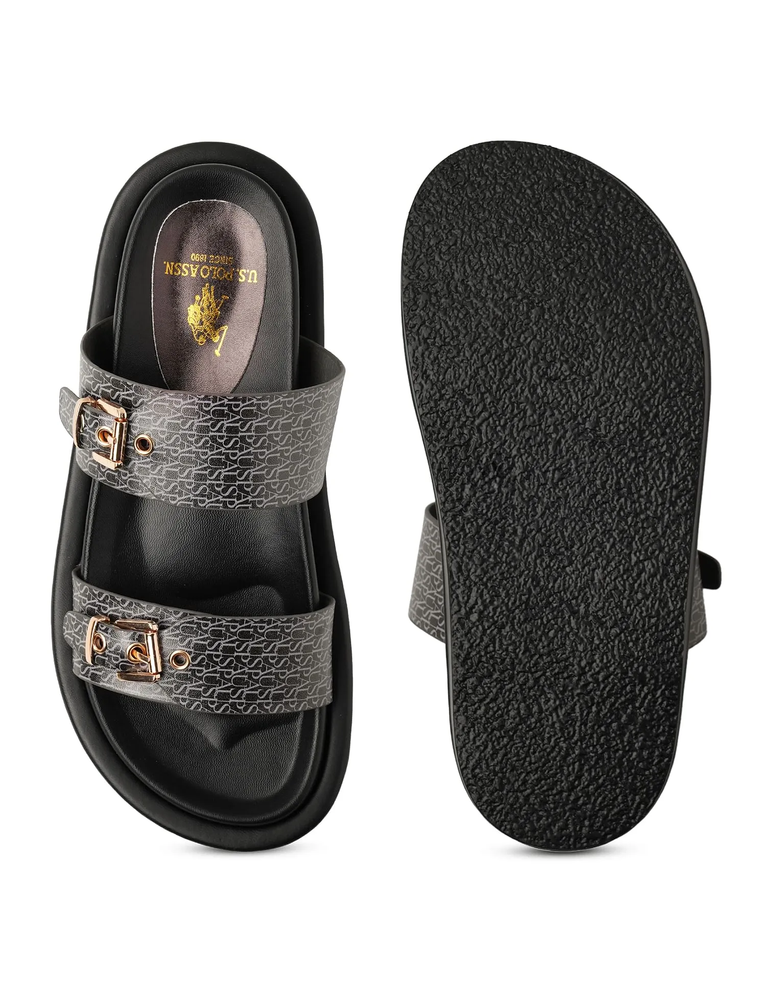 U.S. Polo Assn. Open Toe Buckle Detail Maria Sandals