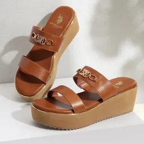 U.S. Polo Assn. Open Toe Elettra Wedge Sandals