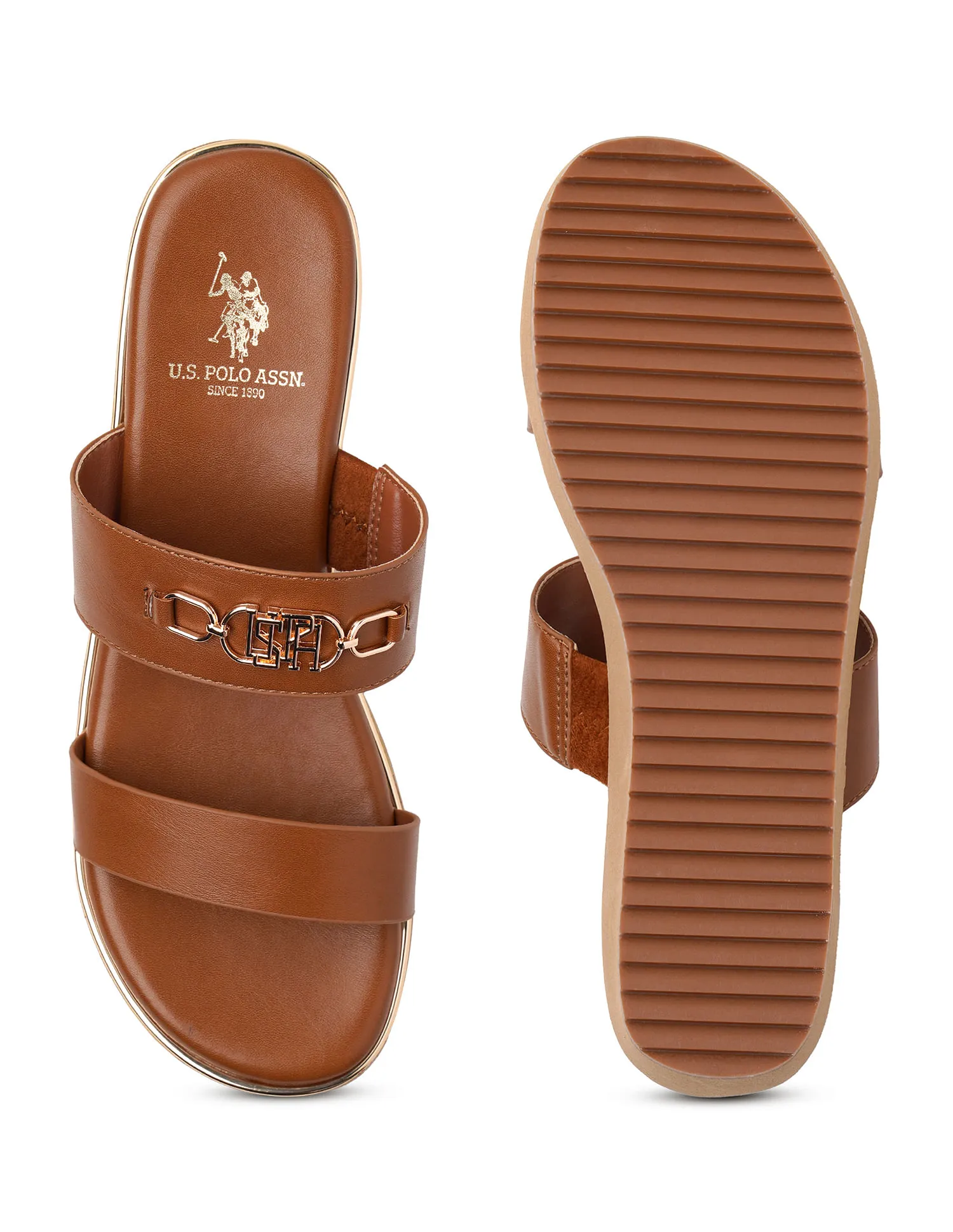 U.S. Polo Assn. Open Toe Elettra Wedge Sandals