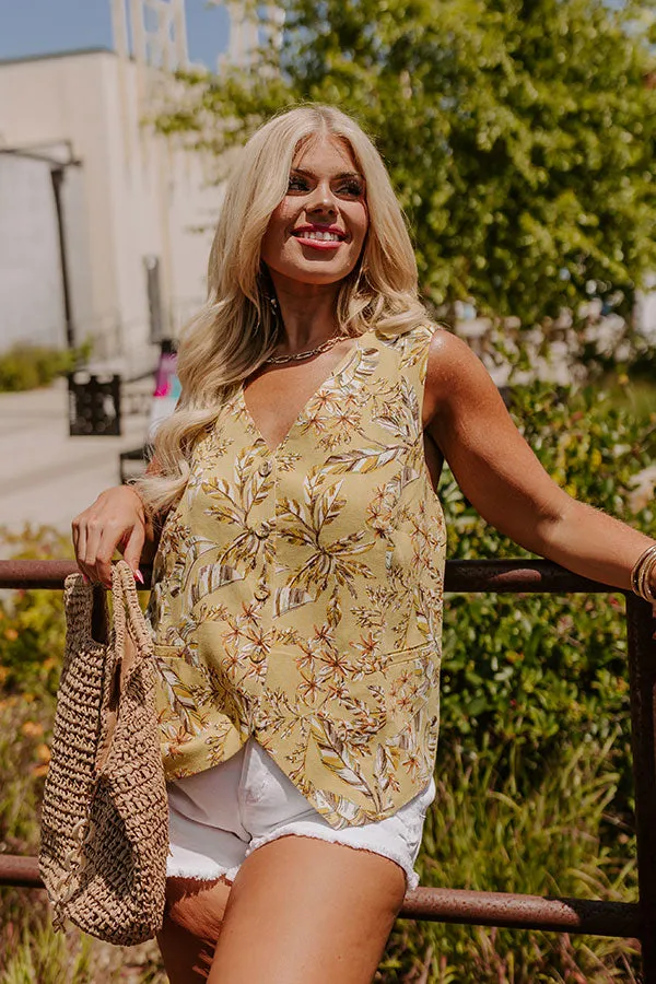 Vacay Bound Linen-Blend Vest Top Curves